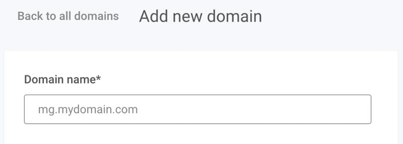 Mailgun sending domain creation Mailgun sending domain creation