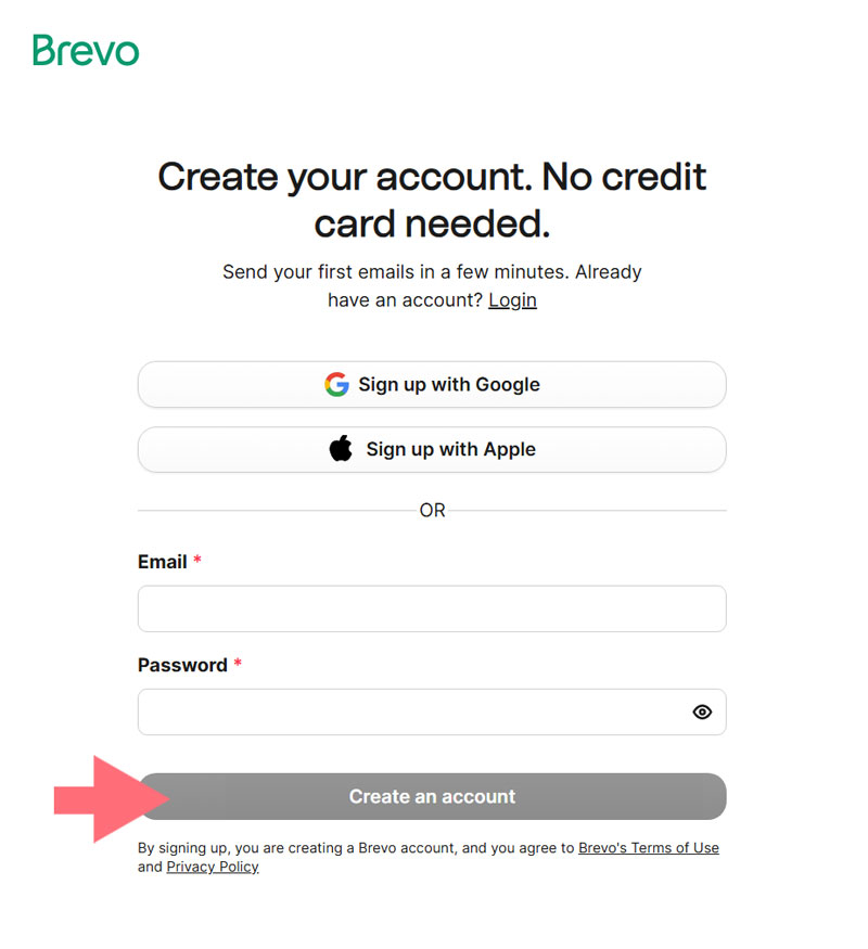 Brevo create new account Brevo create new account