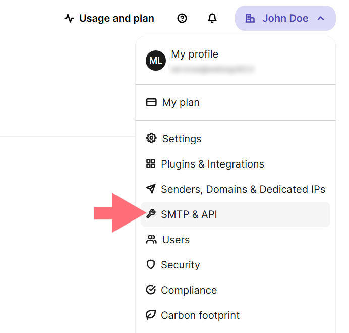 Brevo create API key Brevo create API key