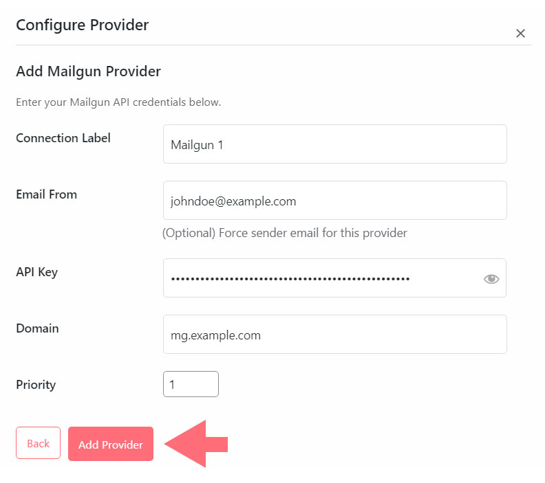 Mailgun SMTP setting Mailgun SMTP setting