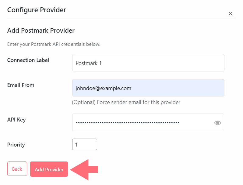Postmark SMTP setting Postmark SMTP setting