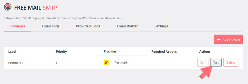Postmark SMTP for WordPress, test settings Postmark SMTP for WordPress, test settings