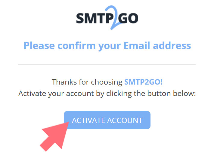 SMTP2GO activate new account SMTP2GO activate new account