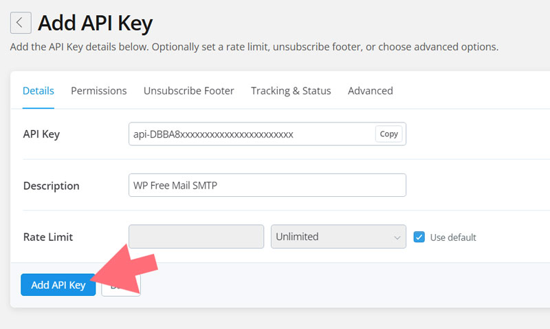 SMTP2GO create API Keys SMTP2GO create API Keys