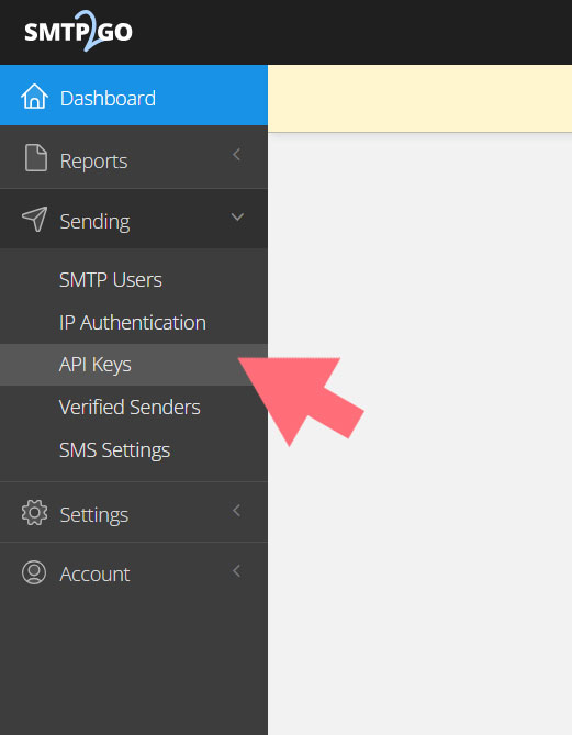 SMTP2GO create API Keys SMTP2GO create API Keys