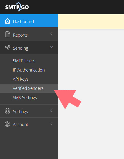 SMTP2GOcreate new sender SMTP2GOcreate new sender