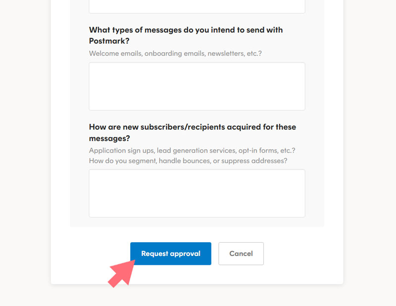 Postmark new account approval form Postmark new account approval form