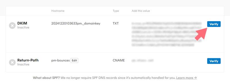 Postmark DNS verification Postmark DNS verification