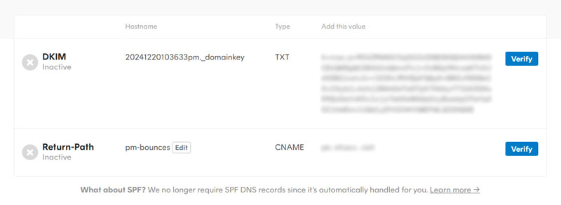 Postmark new domain DNS Postmark new domain DNS