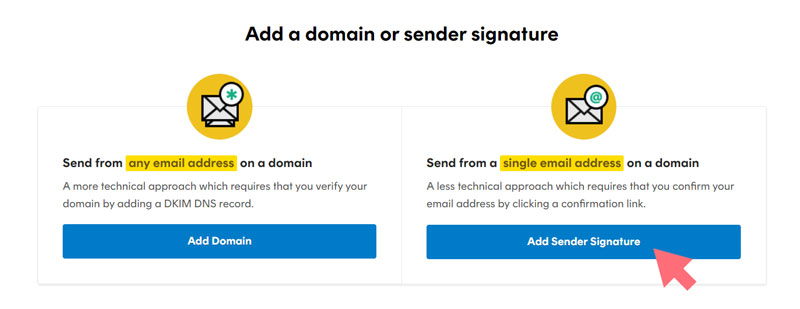 Postmark add sender signature Postmark add sender signature